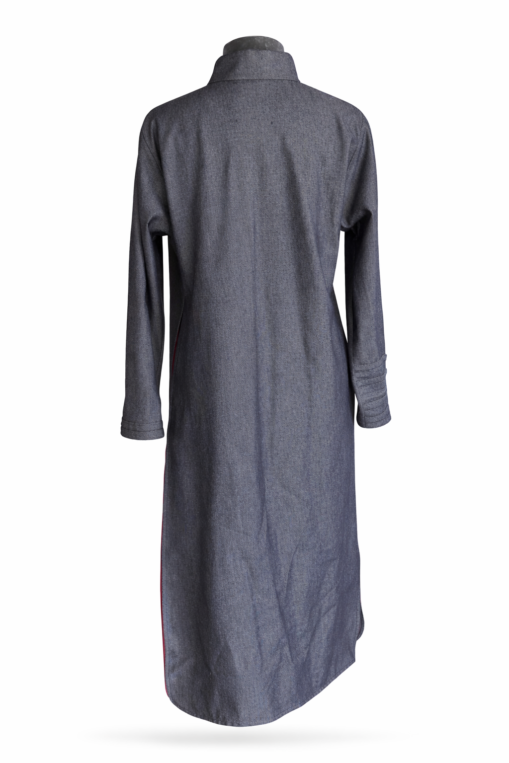 ABRIGO DENIM LARGO ALFORZAS