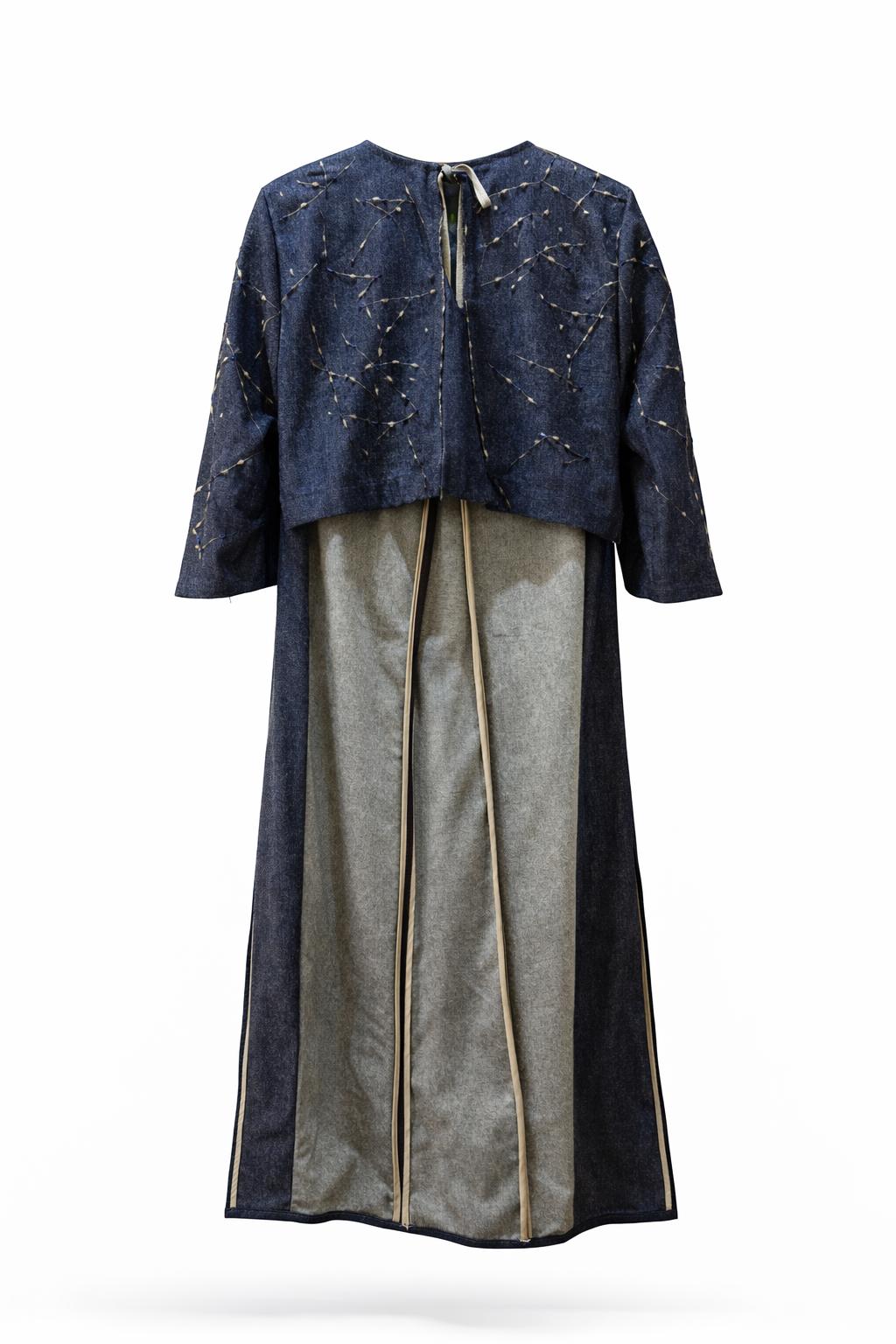 CAMISON LARGO DENIM BORDADO UNIVERSO 1864