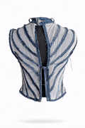 CHALECO MALLA Y VENAS DENIM