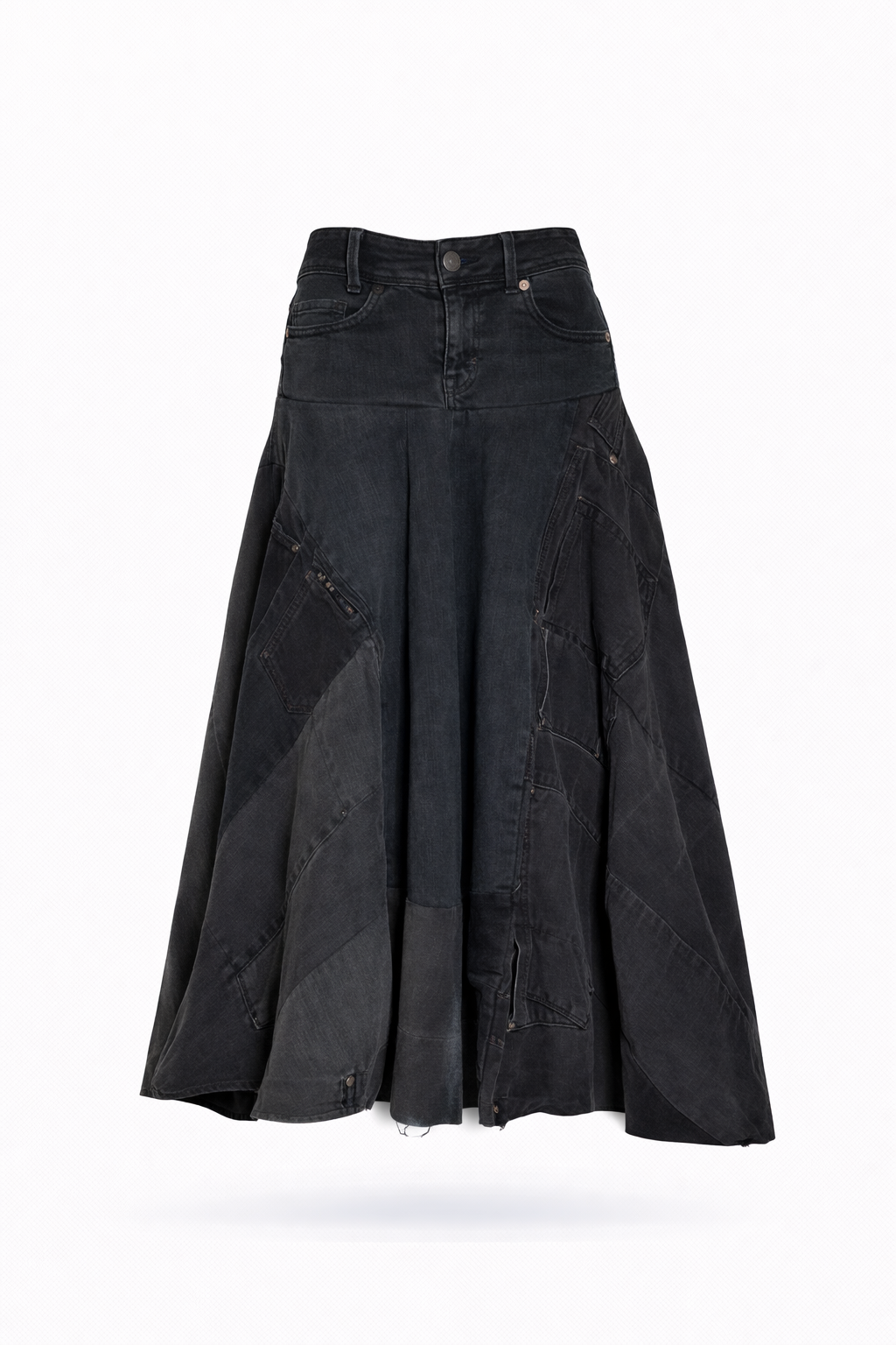 FALDA ROTONDA NEGRA DENIM