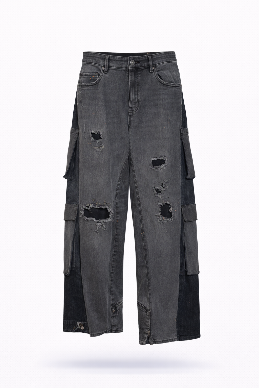 PANTALÓN DENIM  ANCHO NEGRO
