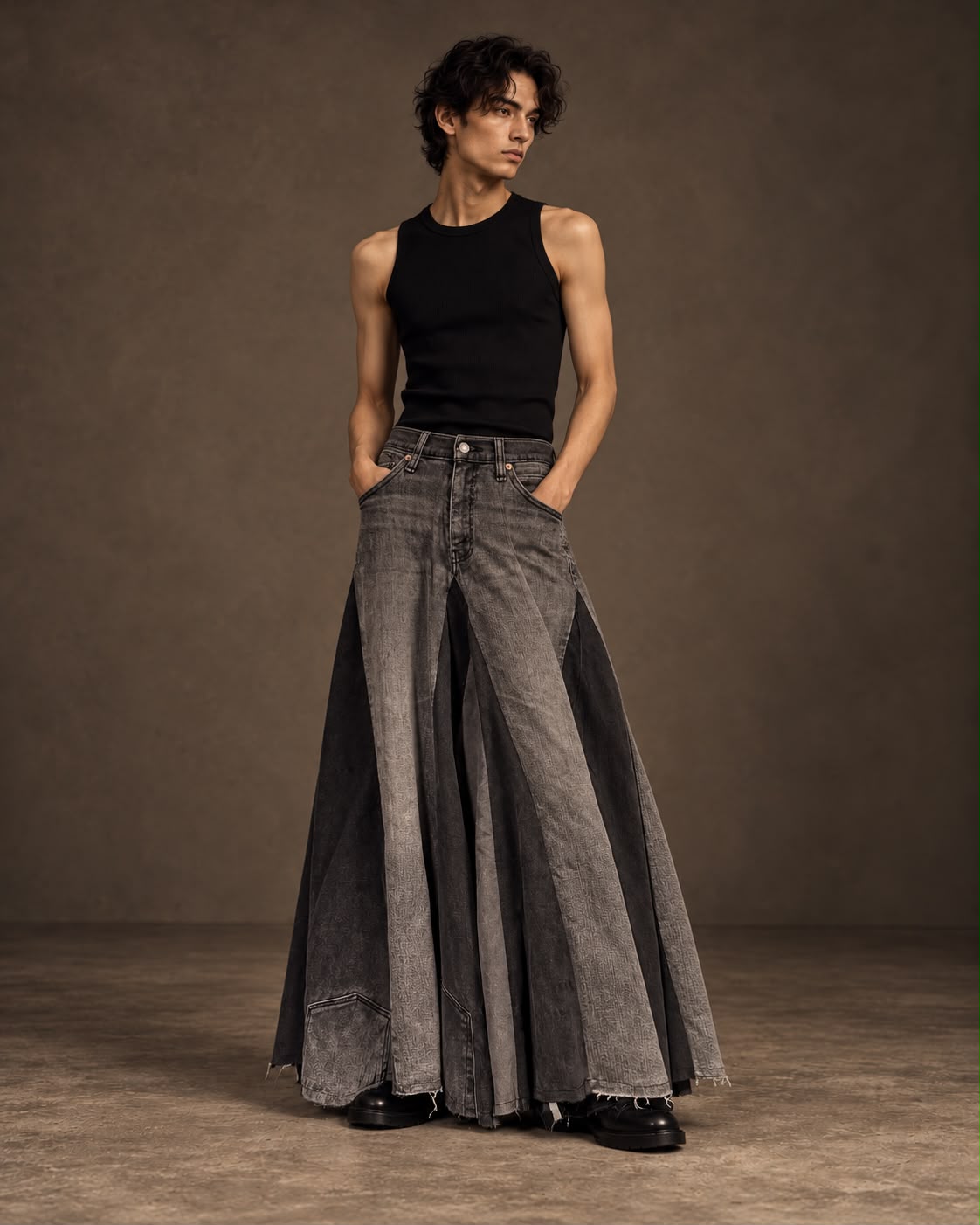 Pantalón Denim WideLeg Negro